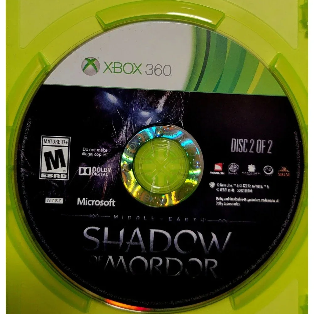 Middle Earth: Shadow of Mordor - Microsoft Xbox 360,CIB,TESTED,FAST SHIPPING